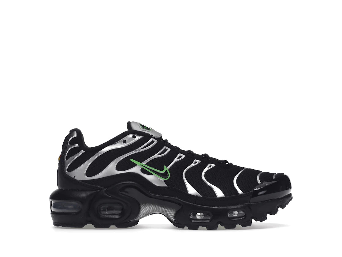 Nike Air Max Plus Black Green Strike Metallic Silver (GS)