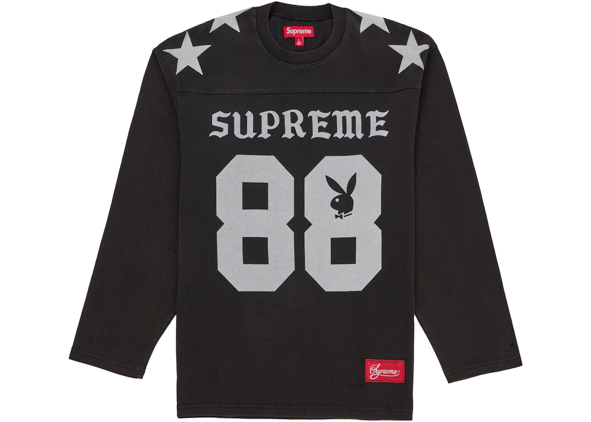 Supreme Playboy L/S Long Sleeve Football Top Tee Black