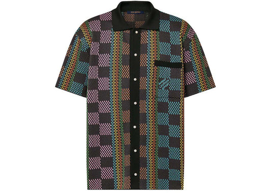 Louis Vuitton Damier Short-Sleeved Cotton Knit Shirt Multicolor