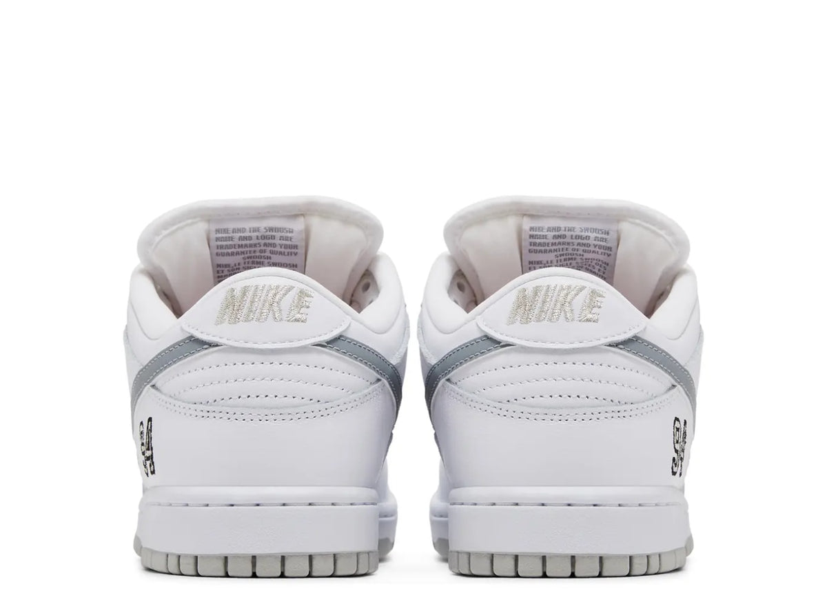 Nike SB Dunk Low Supreme 94 White Metallic Silver