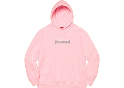 Supreme KAWS Chalk Logo Hoodie Light Pink