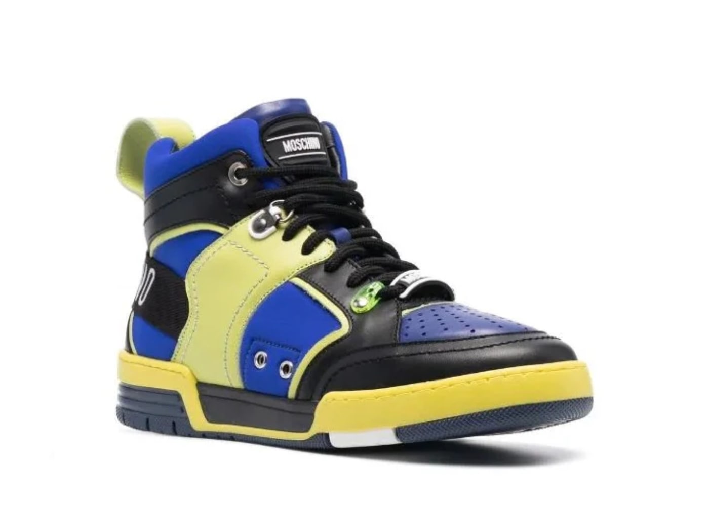 Moschino High Top Lace Up Sneaker Blue Green