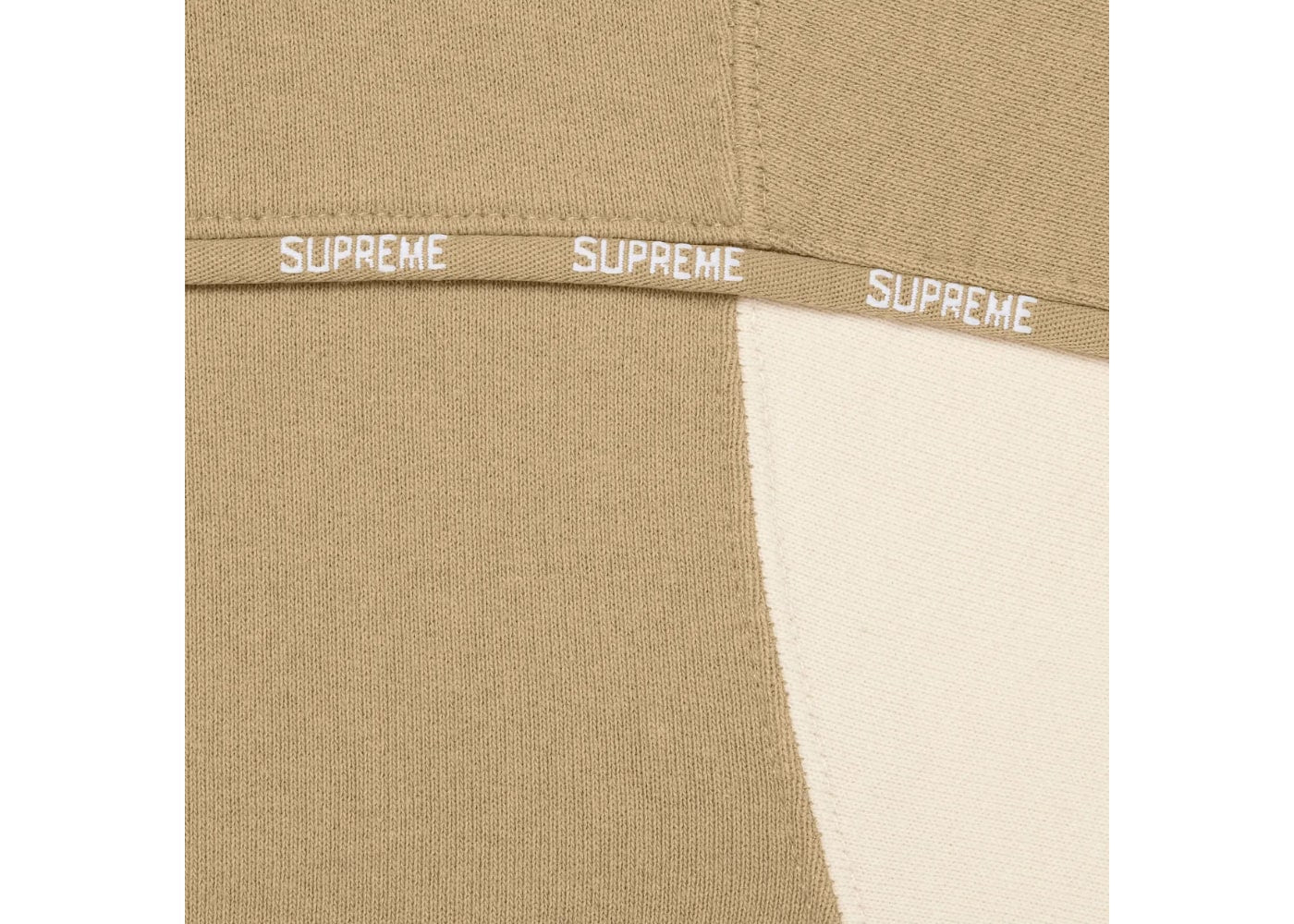 Supreme Piping Zip Up Hooded Sweatshirt Brown Dark Tan