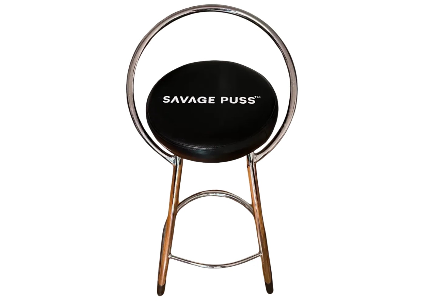 Savage Puss™ chromed eco-leather bar stool 1/1