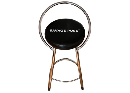 Savage Puss™ chromed eco-leather bar stool 1/1