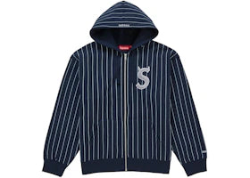 Supreme Devil S Logo Zip Up Hooded Sweatshirt Stripe