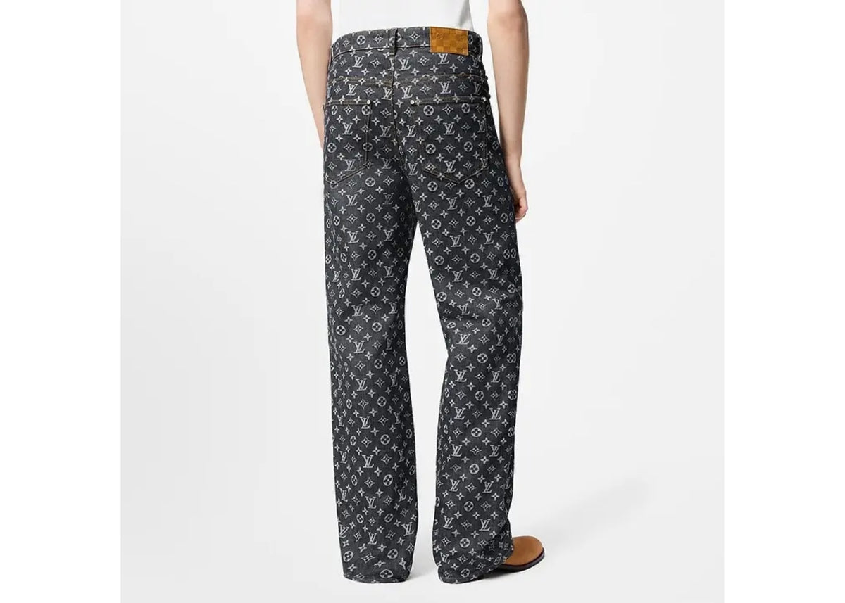 Louis Vuitton Monogram Jacquard Denim Skate Pants Black