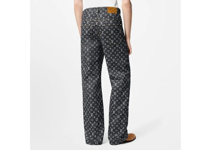 Louis Vuitton Monogram Jacquard Denim Skate Pants Black