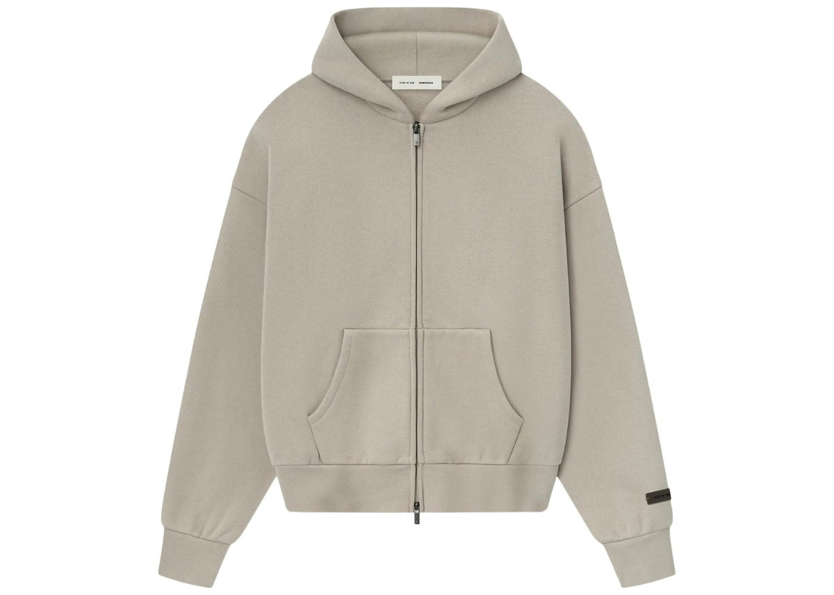 Fear of God Essentials Classic Fleece Zip Up Hoodie Timber