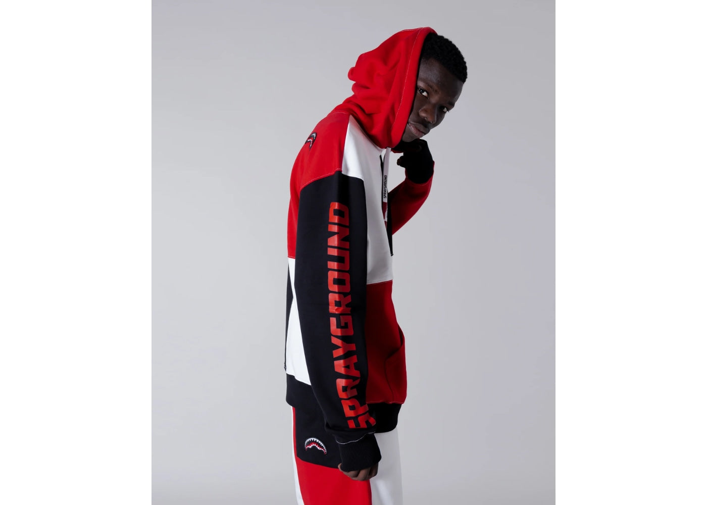 Sprayground Color Block Hoodie Red