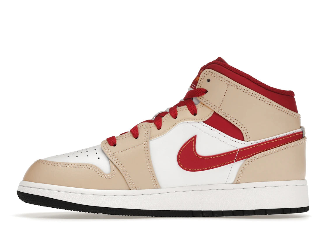 Jordan 1 Mid Light Curry Cardinal (GS)