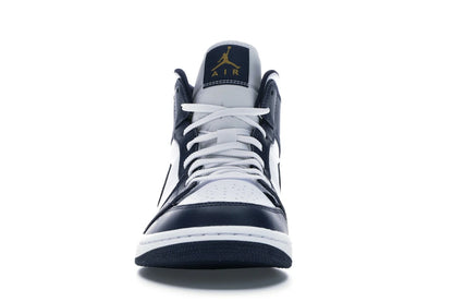 Jordan 1 Mid White Metallic Gold Obsidian