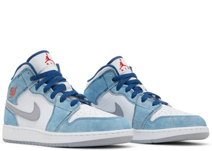 Air Jordan 1 Mid SE French Blue Light Steel (GS)