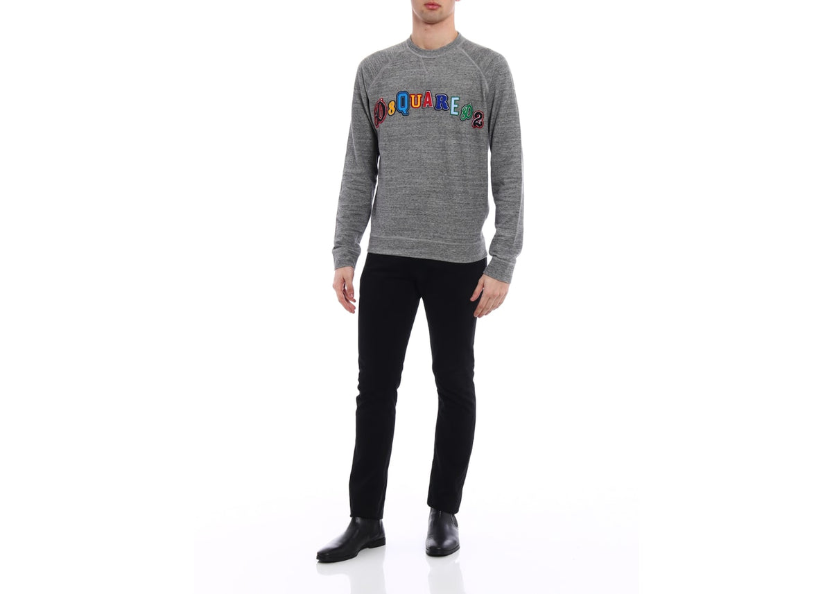 Dsquared2 Colourful Logo Patches Sweatshirt Grey
