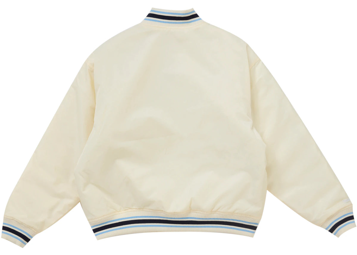 Supreme Mitchell & Ness Camo Logo Varsity Jacket White
