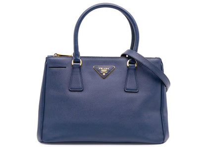 Prada Shopping Saffiano Lux small Galleria Double Zip Satchel bag Bluette