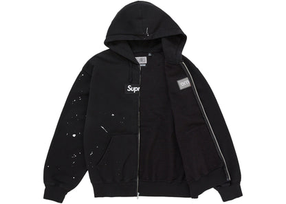 Supreme MM6 Maison Margiela Box Logo Zip Up Hooded Sweatshirt Black