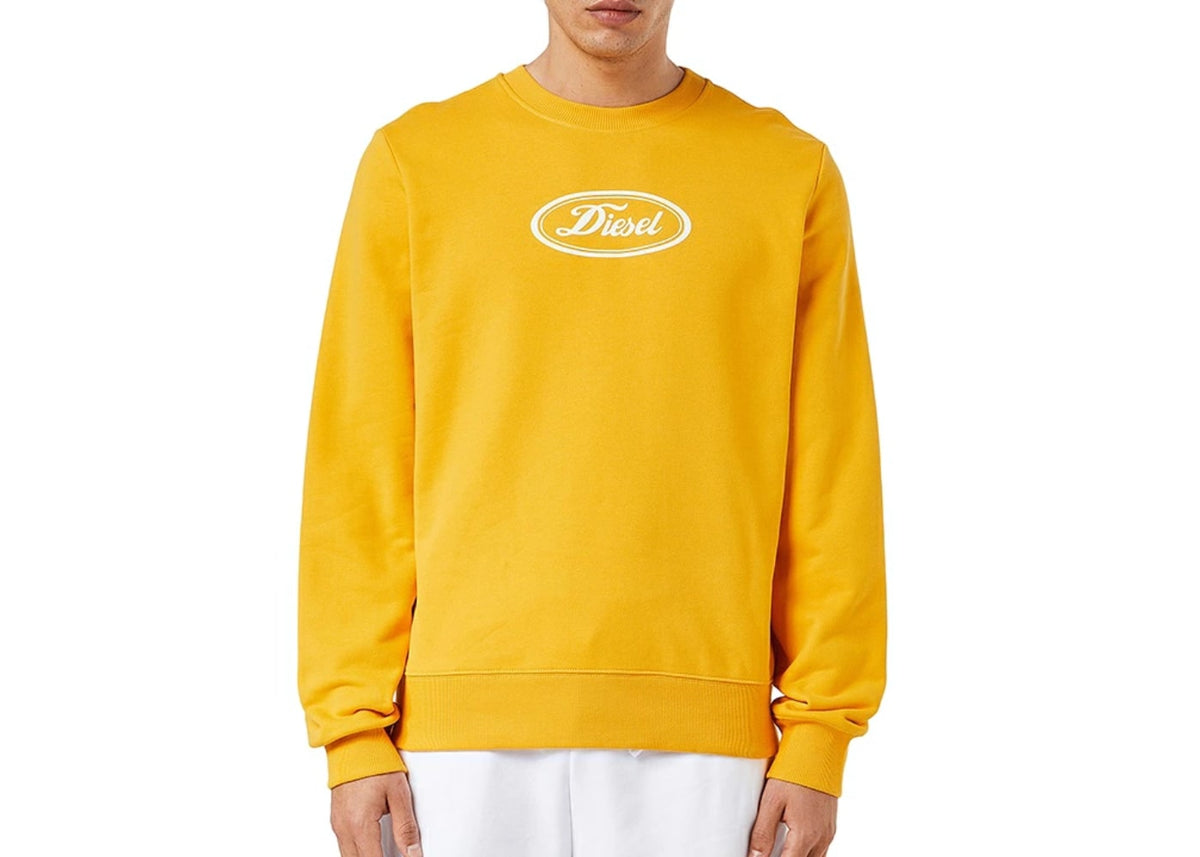 Diesel Oval Script Logo Sweatshirt Yellow