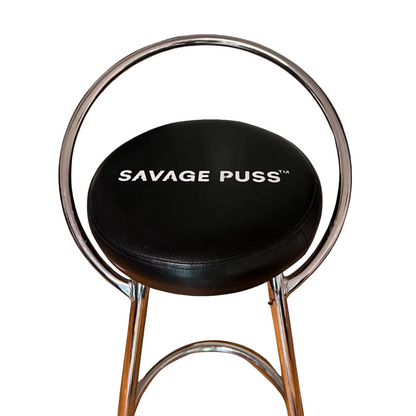 Savage Puss™ chromed eco-leather bar stool 1/1