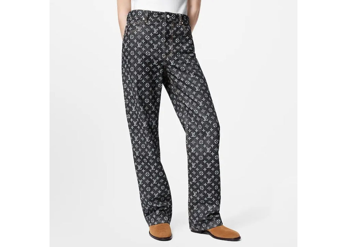 Louis Vuitton Monogram Jacquard Denim Skate Pants Black