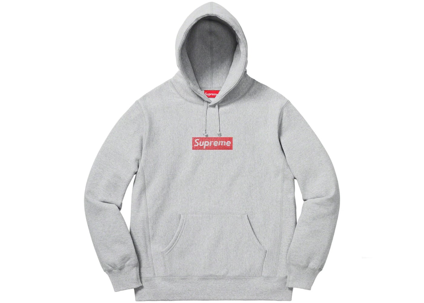 Supreme Swarovski Box Logo Hoodie Heather Grey