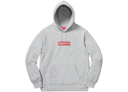 Supreme Swarovski Box Logo Hoodie Heather Grey