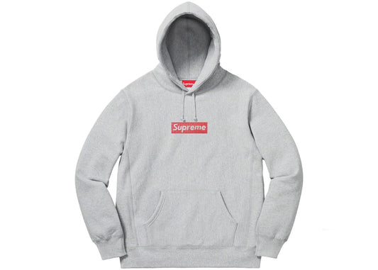 Supreme Swarovski Box Logo Hoodie Heather Grey