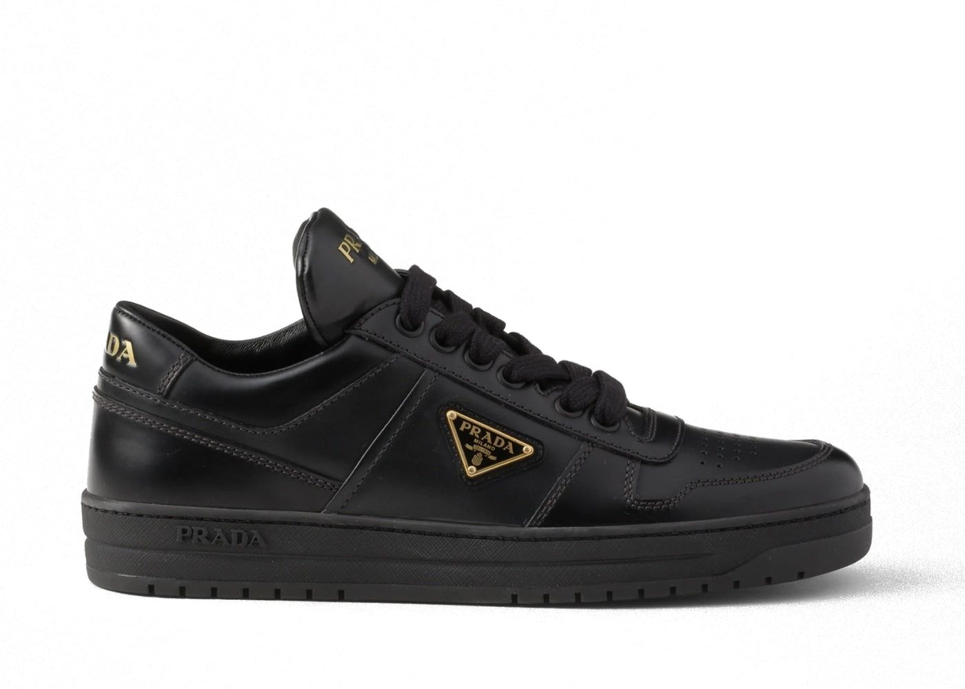 Prada Downtown Leather Low Top Sneakers Black (Women's)